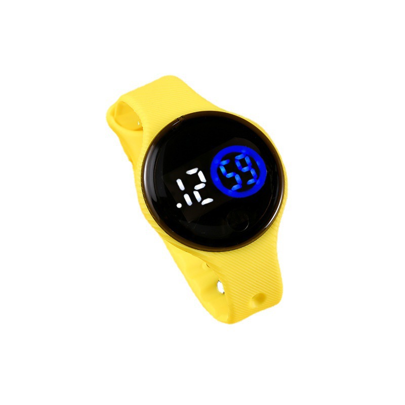 round Touch Bracelet Watch Student LED Electronic Watch Fashion Children&#039;s Plastic Swimming Waterproof Watch LED Watch