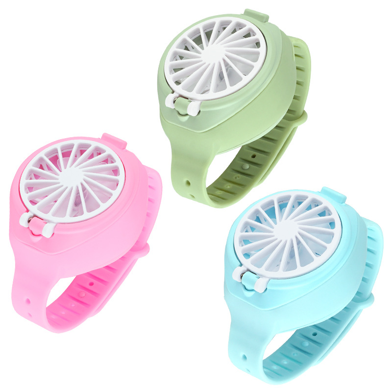Mini Charging Small Fan Creative Watch Fan Children&#039;s Girly Heart Gift Three-Speed Mute Portable Watch Fan