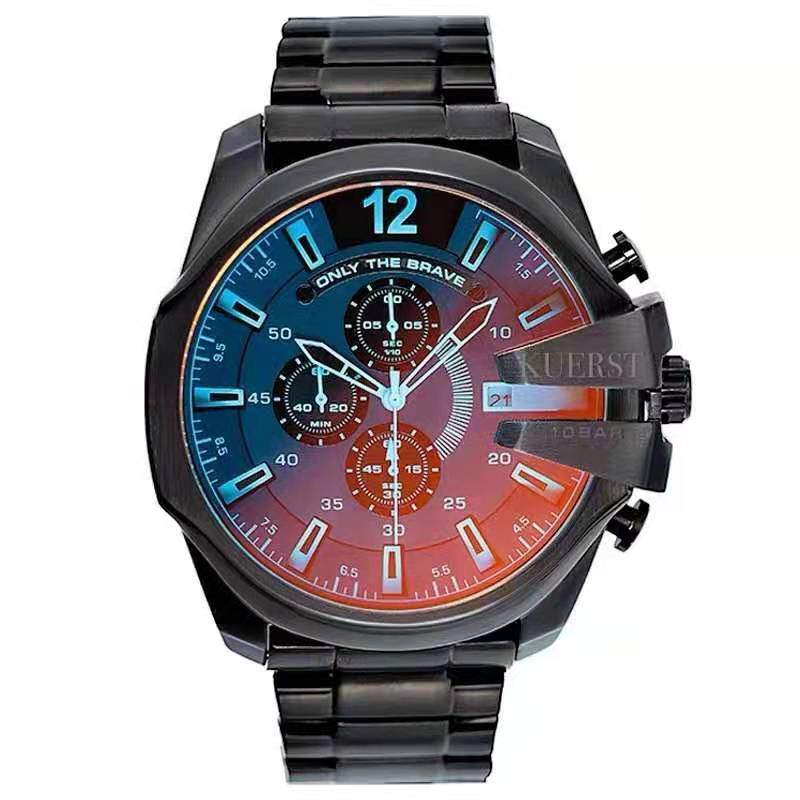 Kuershidun Large Dial Watch Men&#039;s Waterproof Watch Women&#039;s Color-Changing Quartz Watch Genuine Metal Watch