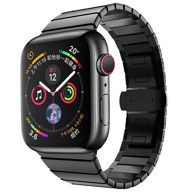 For Apple Watch Stainless Steel Metal Strap Apple Watch Butterfly Clasp Chain IWatch Watch Bracelet