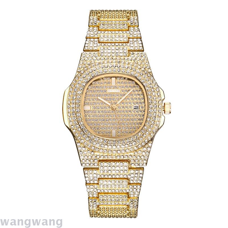 Cross-border hot style new full star quartz watch full diamond calendar steel belt women watch wholesale