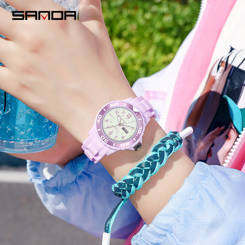 Sanda Fashion Casual Exercise Watch Simple Personality Night Vision Fluorescent Digital Watch Double Sport Watch