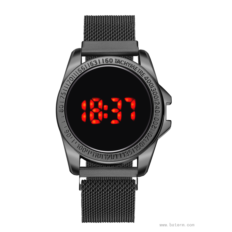 Best-Seller on Douyin Fashion Simple Milan Led Watch with Touch Screen Trend round Student Sports Led Watch