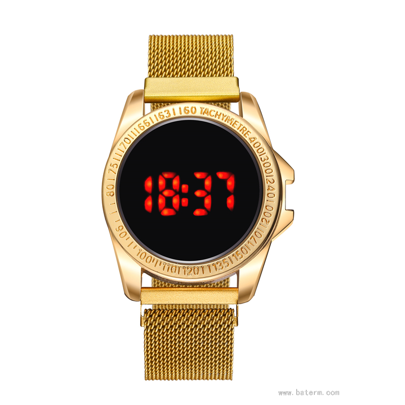Best-Seller on Douyin Fashion Simple Milan Led Watch with Touch Screen Trend round Student Sports Led Watch