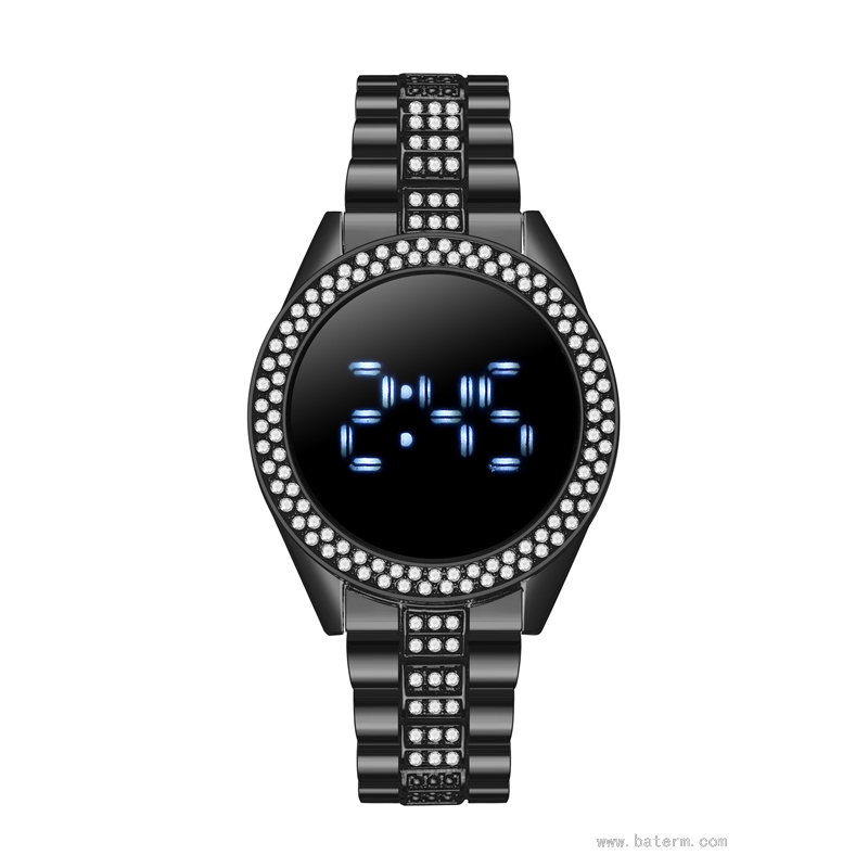 Best Seller in Europe and America StylishDouble Row Diamond White Light Display LED Watch Creative Touch Watch Led