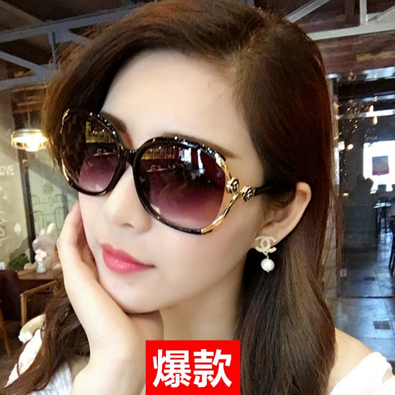 New Factory Polarized Camellia Sunglasses Women&#039;s Stall Sunglasses Fashion Ins Large Round Glasses