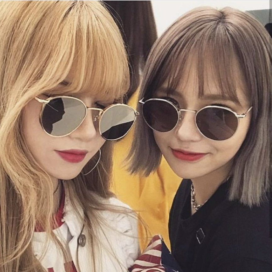 Round Glasses Sunglasses Women&#039;s Fashionable 2021 New Korean Style round Ins Sunglasses Sun Protection UV Metal Glasses