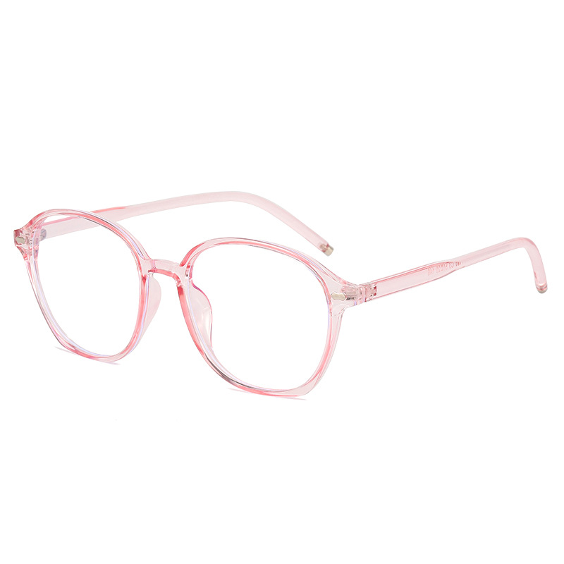 New round Frame Student Glasses Frame No Metric Nail Anti Blue-Ray Glasses Frame Men and Women Fashion Plain Glasses for Bare Face