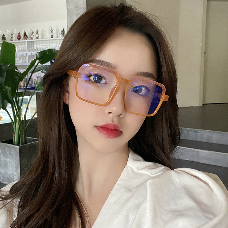New Korean Style Large Square Frame Plain Glasses Xiaohongshu Anti Blue-Ray Glasses Frame Female Ins Student Myopia Glasses Frame