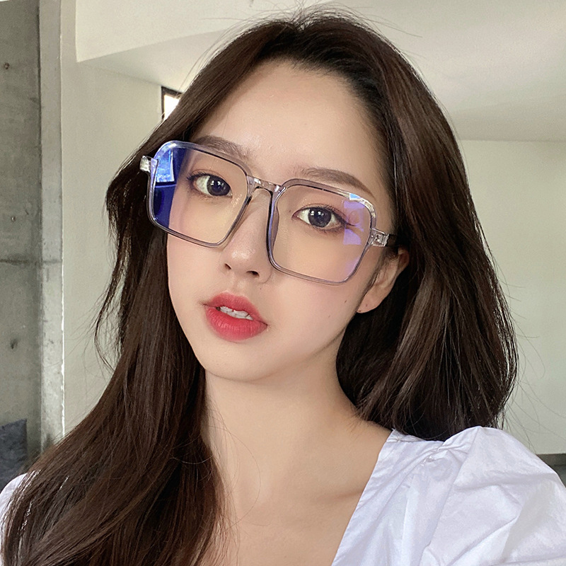 New Korean Style Large Square Frame Plain Glasses Xiaohongshu Anti Blue-Ray Glasses Frame Female Ins Student Myopia Glasses Frame