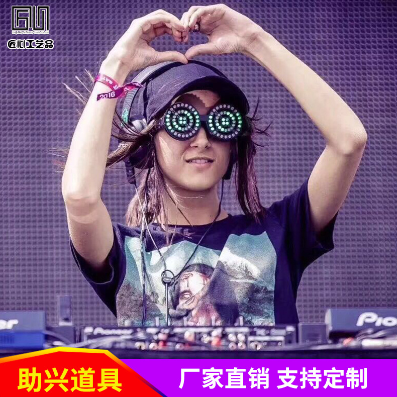 Rezz Luminous Glasses Hundred Big Electronic Music Festival Disco Dancing Luminous Glasses Bar KTV Flashing Glasses