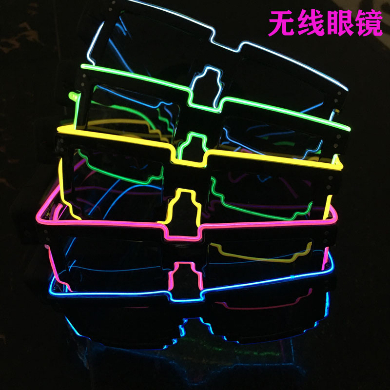 Wireless Bar Luminous Prom Glasses Mosaic Disco Flashing Glasses