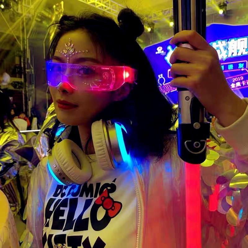 Flashing Glasses Led Goggles Summer New Color-Changing Future Technology Sunglasses Flashing Glasses