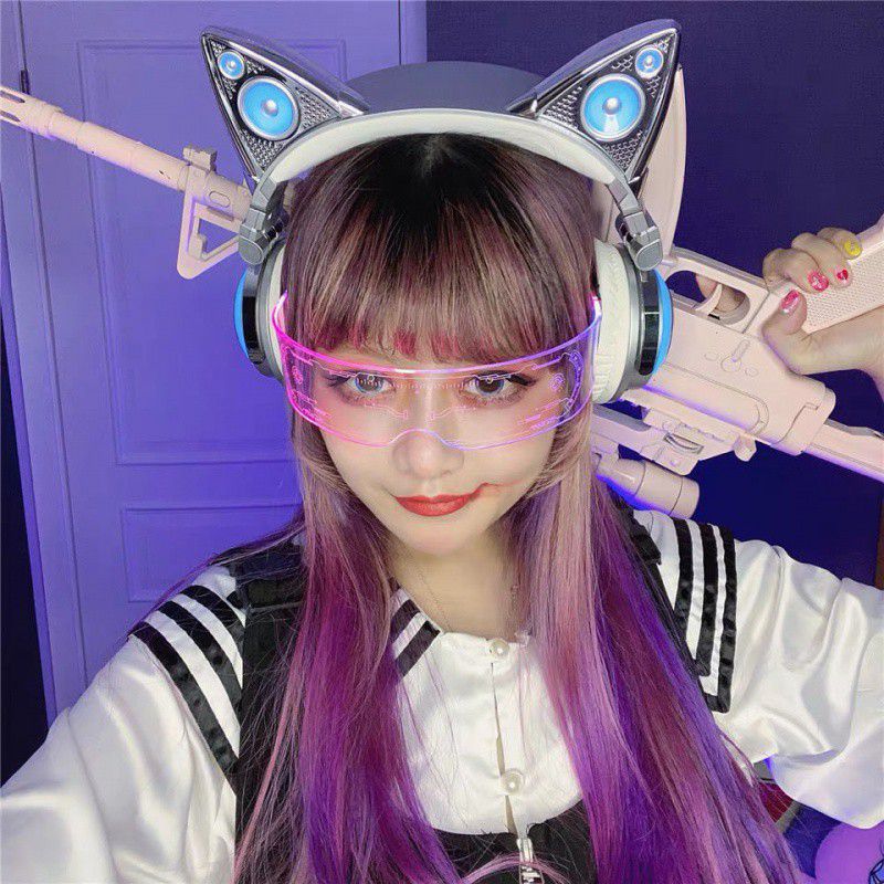 Flashing Glasses  Colorful Glasses One Piece Sunglasses Luminous Glasses Led Bar Disco Flash Goggles