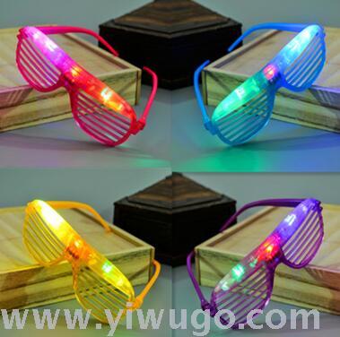 Bioluminescent louver glasses frame LED bar glasses fluorescent male style party glasses booth toys wholesale