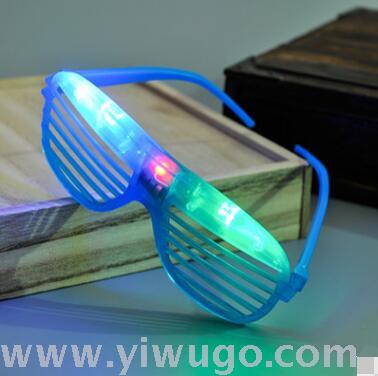 Bioluminescent louver glasses frame LED bar glasses fluorescent male style party glasses booth toys wholesale