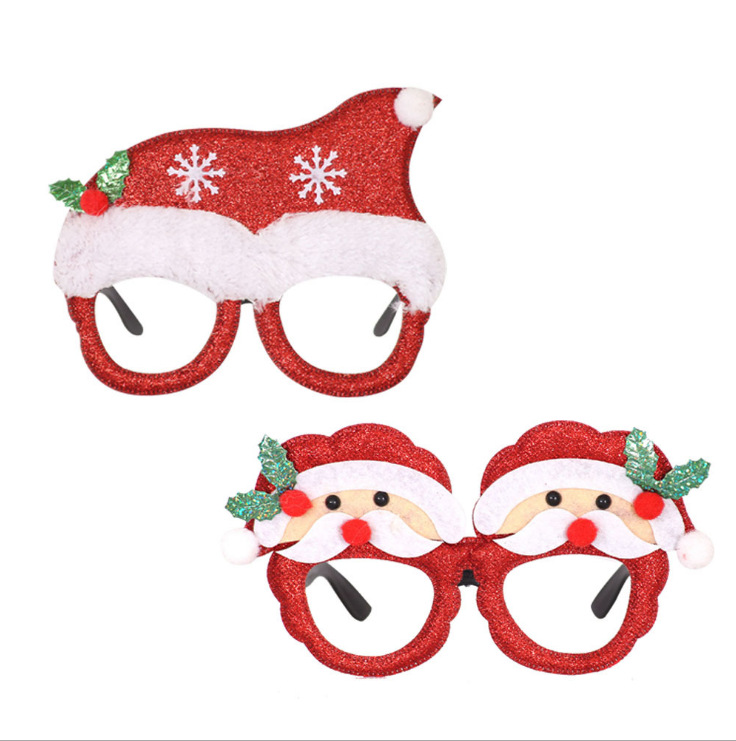 Christmas Decorations Adult and Children Toy Santa Snowman Antlers Glasses Christmas Decorative Glasses Toy Glasses