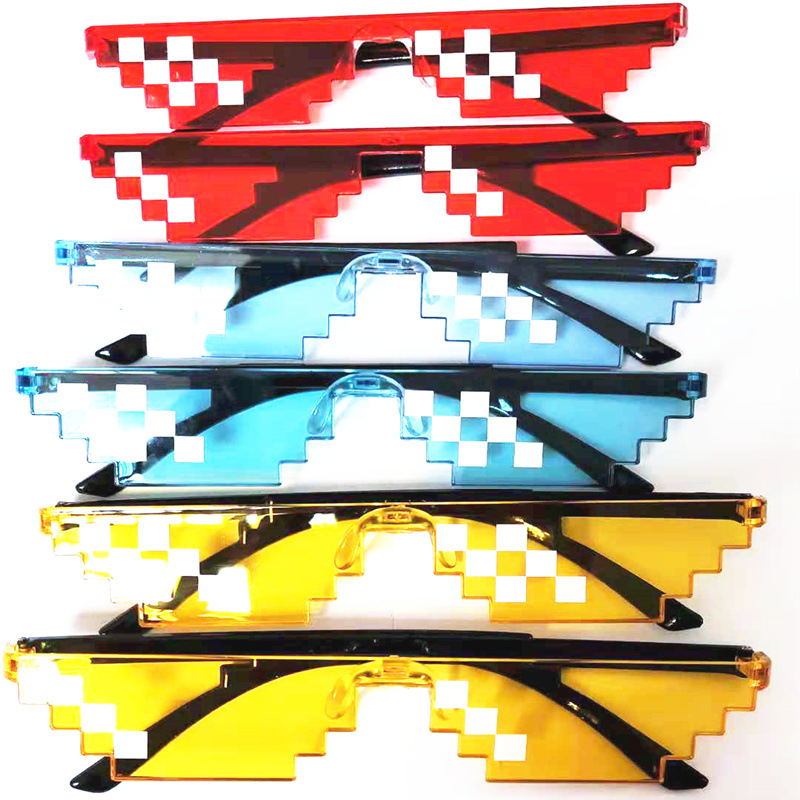 New Mosaic Glasses Two-Dimensional Sunglasses My World Decorative Glasses