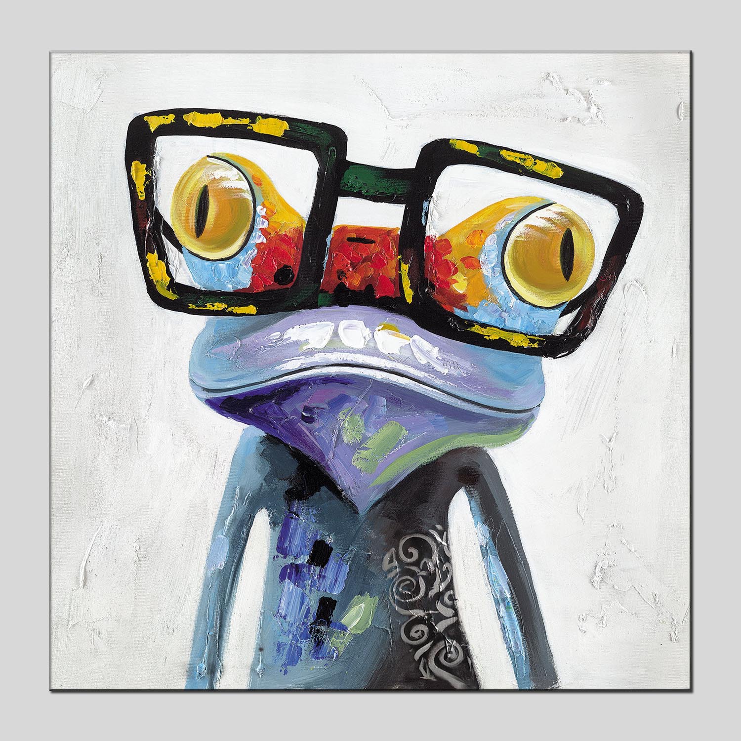Frog Decorative Painting with Glasses European and American Style Living Room Entrance Cartoon Background Wall Mural One Piece Dropshipping
