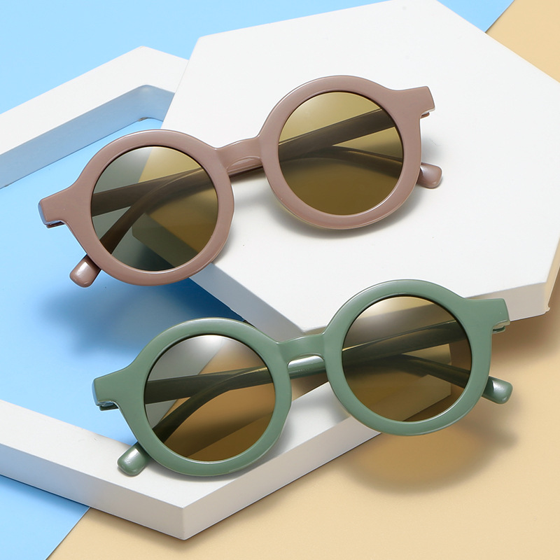 2021new Cute round Frame Kids Sunglasses Baby Decorative UV-Proof Sunglasses Boys and Girls Glasses Trendy