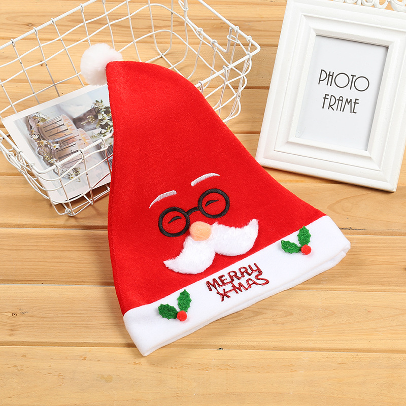 Christmas New Christmas Hat Cute Squinting Glasses for the Elderly Classic Fashion Brushed Expression Decorative Hat for the Elderly