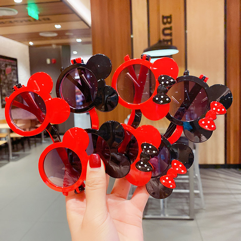 Cartoon Children&#039;s Minnie Mickey Flip Glasses Boys and Girls Animal Cute Sunglasses Sweet All-Matching Daily Sunglasses