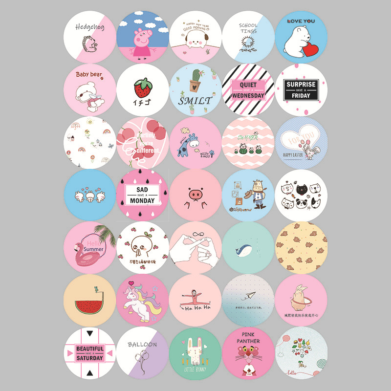 Cosmetic Mirror Tin Mirror Cartoon Small Mirror Portable Wholesale Gift Small Mirror Small Gift Customization