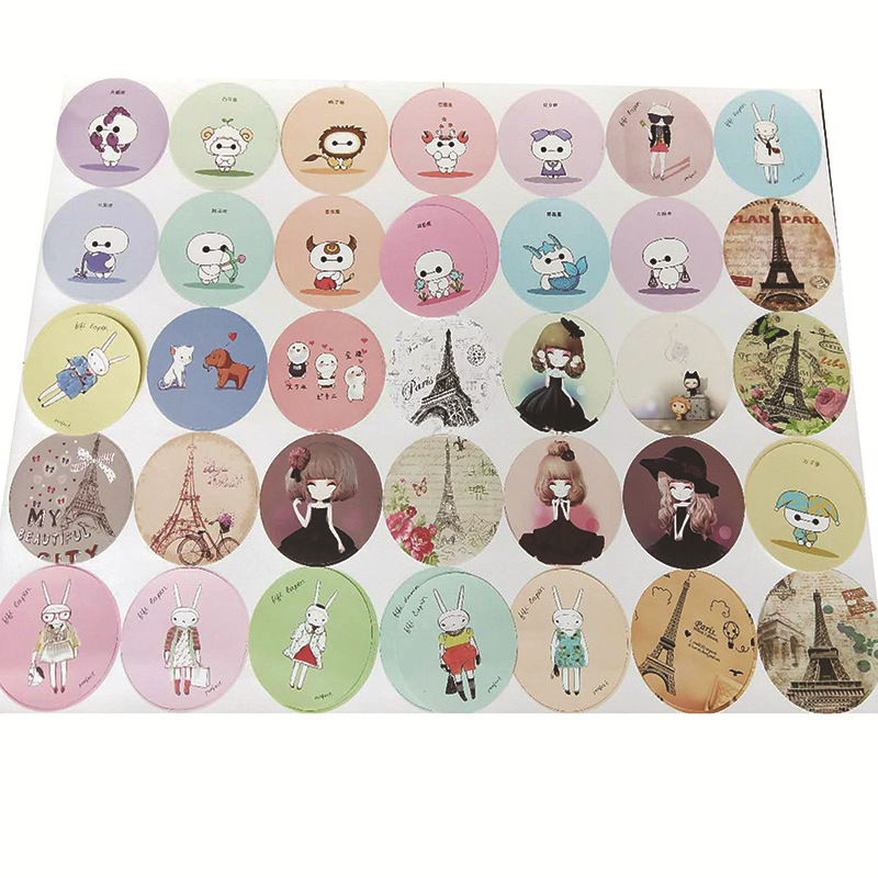 Cosmetic Mirror Tin Mirror Cartoon Small Mirror Portable Wholesale Gift Small Mirror Small Gift Customization