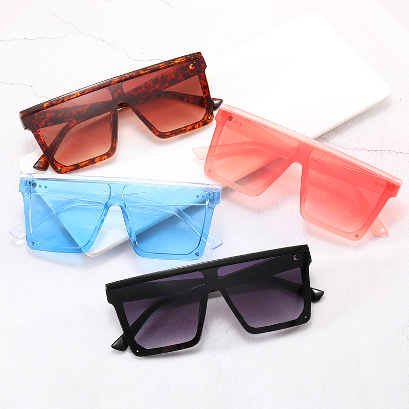 2021 New Arrival One-Piece Landscape Sunglasses Men&#039;s Cool Fashion Sunglasses Big Square Rim Sunglasses Ins Style