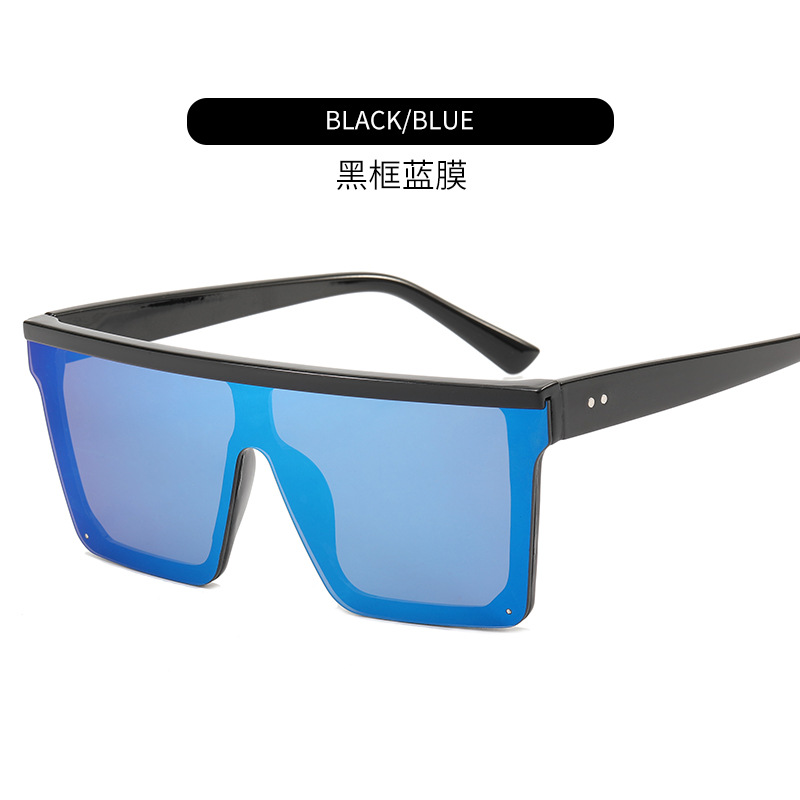 2021 New Arrival One-Piece Landscape Sunglasses Men&#039;s Cool Fashion Sunglasses Big Square Rim Sunglasses Ins Style