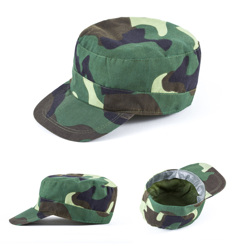 Student Military Training Cap Green Blue Peaked Cap Training Hat Large, Medium and Small Outdoor Student Training Peaked Cap