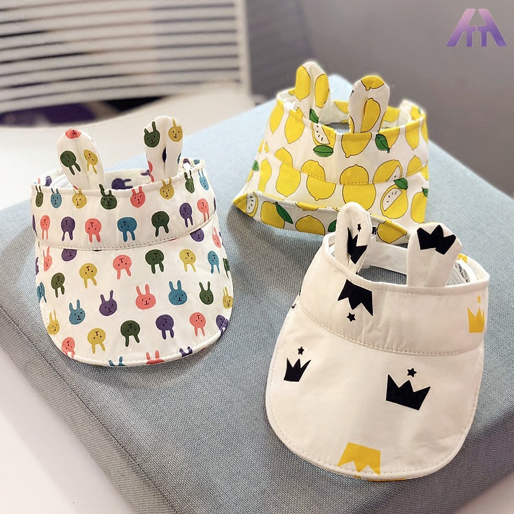 Summer Baby Topless Hat Ins Same Three-Dimensional Ears Pineapple Lemon Children&#039;s Empty Top Soft Brim Peaked Cap