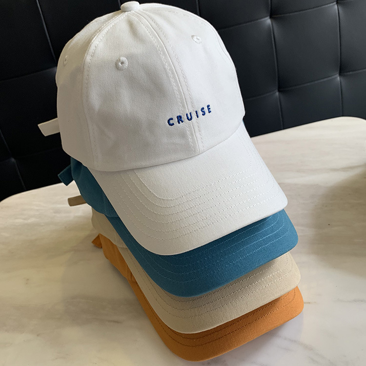 Cotton Soft Top Embroidery Small Letter Baseball Cap Student Spring and Summer Sun-Poof Peaked Cap Hat Female Male Summer Cap