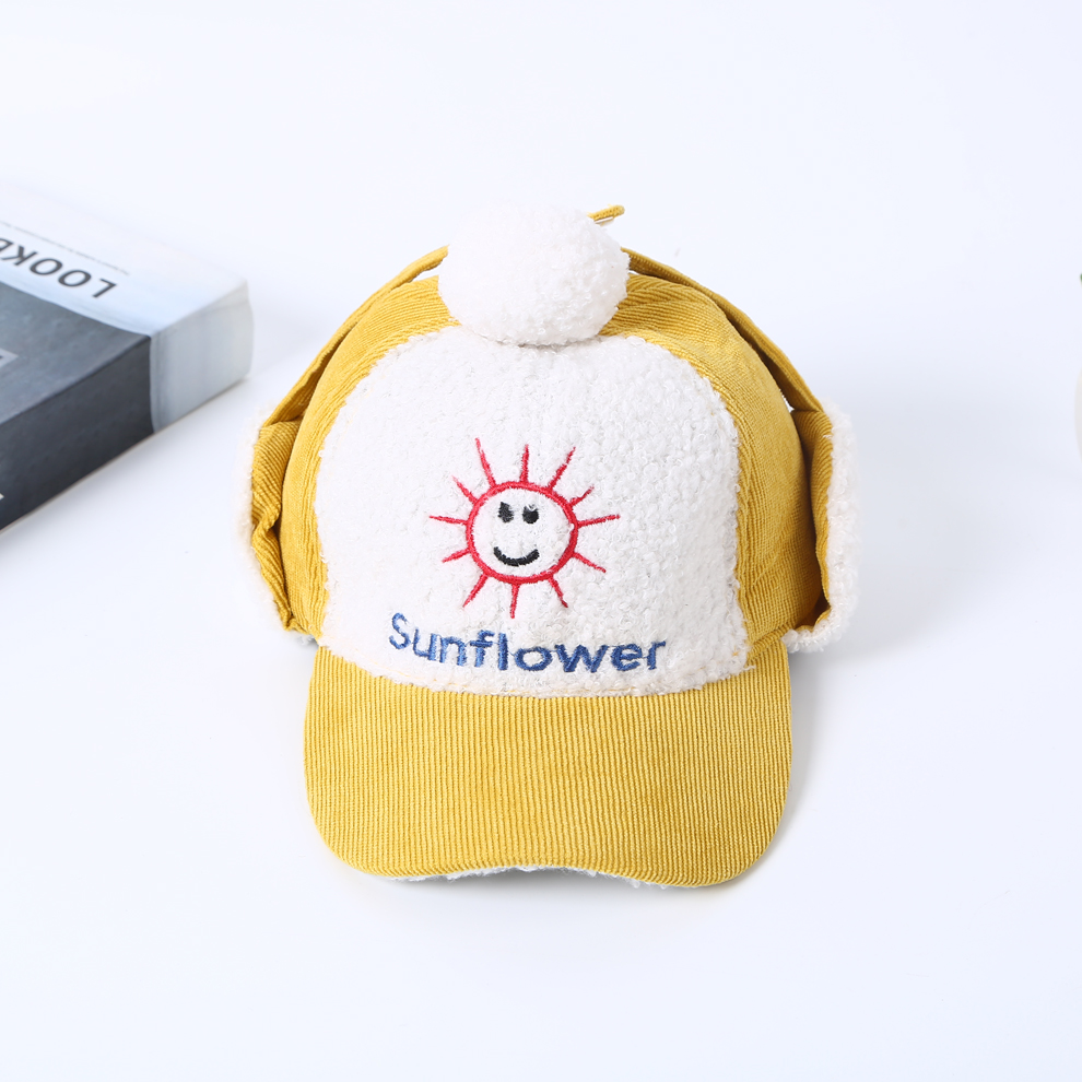Factory Direct Sales Korean Style Lambswool Ear Protection Children Hat Winter New Students Warm-Keeping Leisure Curved Brim Peaked Cap