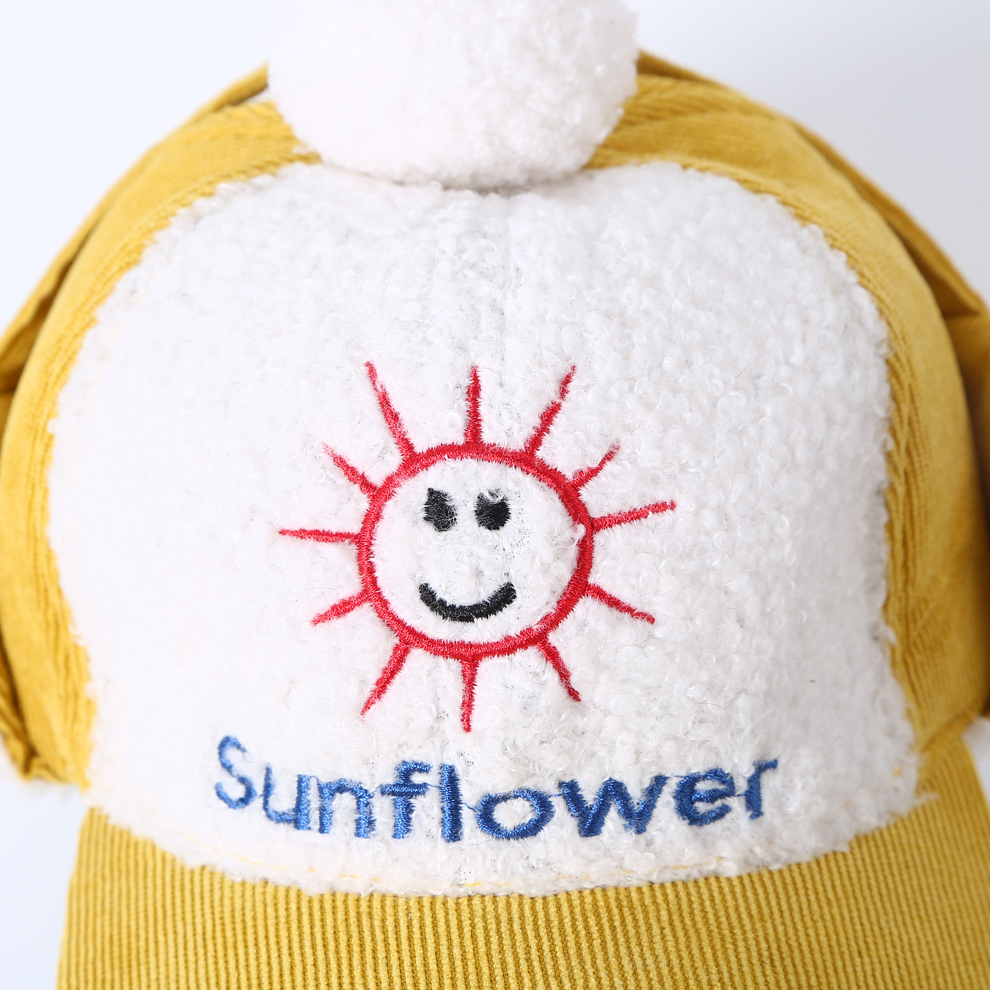 Factory Direct Sales Korean Style Lambswool Ear Protection Children Hat Winter New Students Warm-Keeping Leisure Curved Brim Peaked Cap