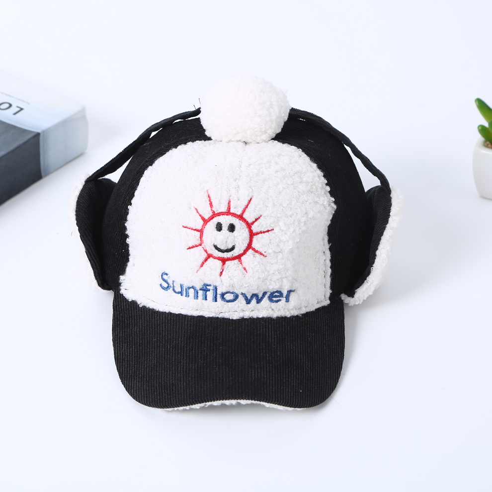 Factory Direct Sales Korean Style Lambswool Ear Protection Children Hat Winter New Students Warm-Keeping Leisure Curved Brim Peaked Cap