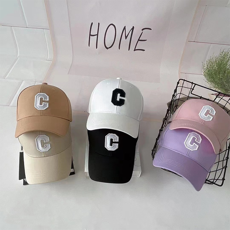Hat Female Spring and Summer Embroidery M Letter Baseball Cap Korean Ins Fashion Leisure Alphabet Peaked Cap Outdoor Couples&#039; Cap