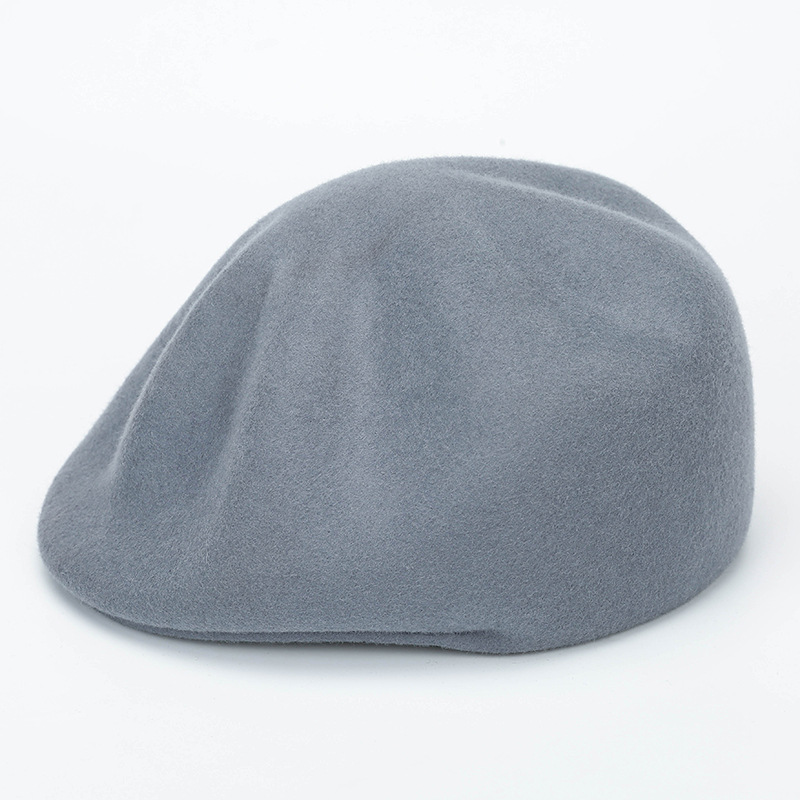 Leisure cap  Casual Versatile Personality Advance Hats Solid Color Duck Tongue Wool Shaping Cap Female Winter