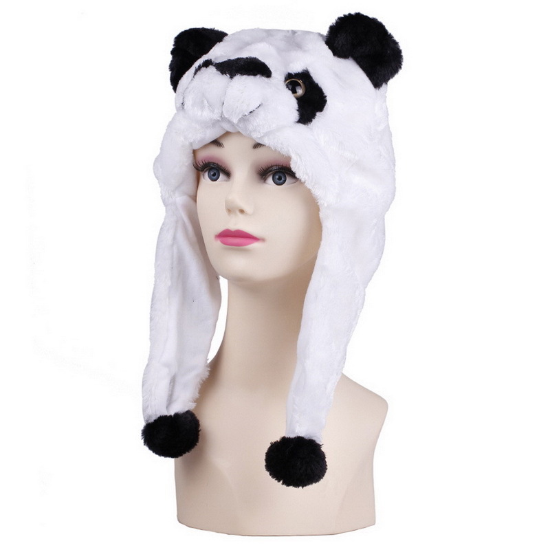 Plush Animal Hat Children Adult Cartoon Hat Kindergarten Parent-Child Props Sleeve Cow Tiger Sleeve Cap