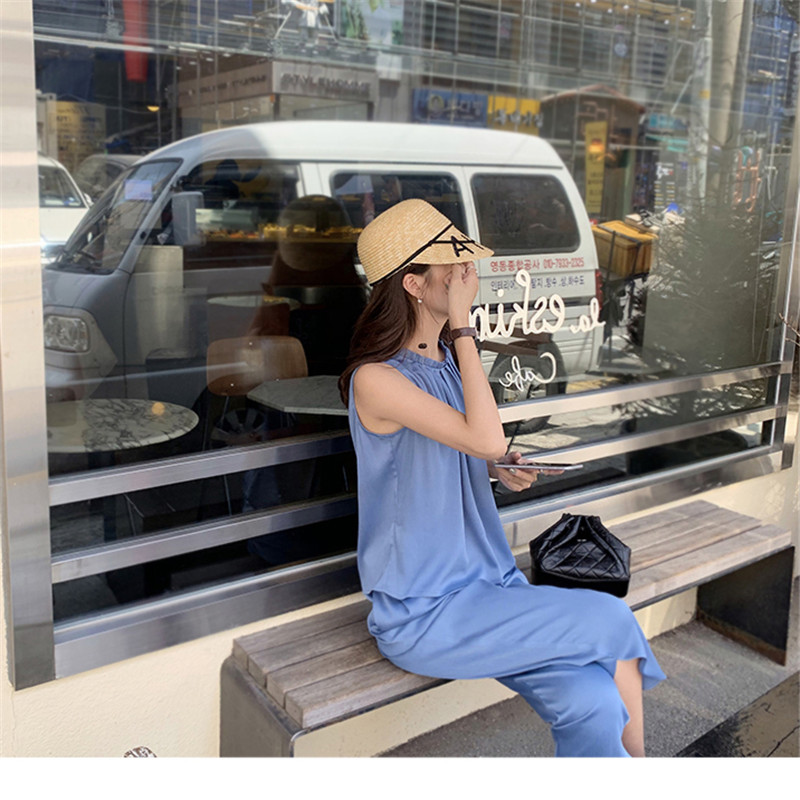 Summer Korean version of popular logo ins sun shade sun straw hats female stars with the same letter embroidery cap children