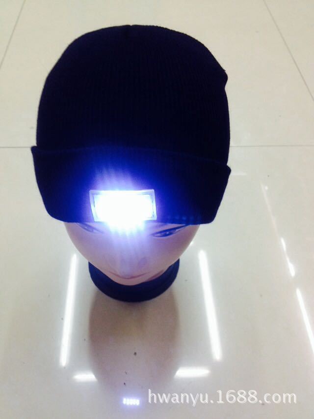 Factory Direct Sales 5led Light Emitting Knitted Hat Sunny Theory Warm Woolen Hat Mountaineering Camping Pullover Night for Hat Knitting