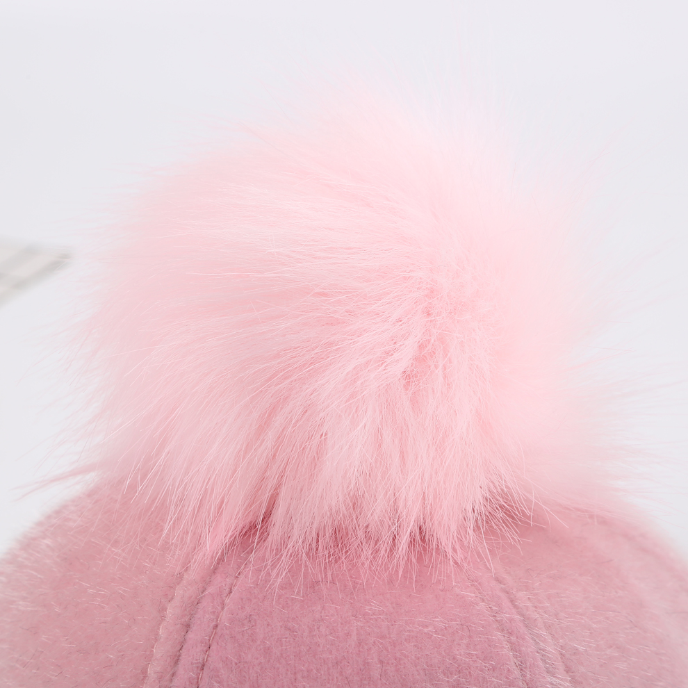 Children&#039;s Hat Trendy Autumn and Winter Boys and Girls Warm Fur Ball Baseball Cap Baby Sun-Poof Peaked Cap 2021 New