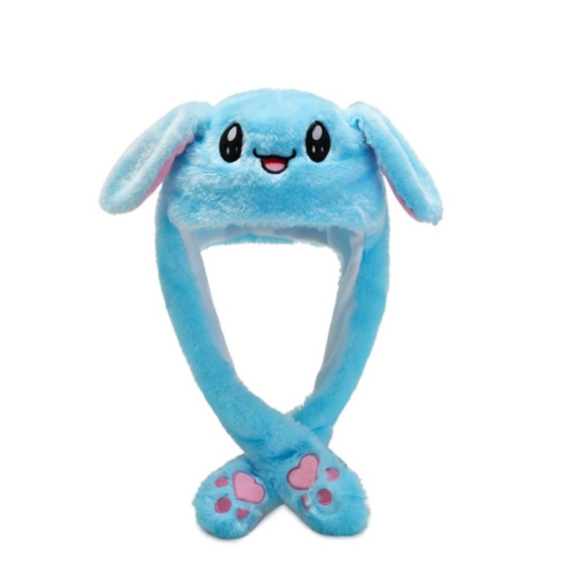 Douyin Same Rabbit Hat Parent-Child Plush Movable Ears Hat Cartoon Light-on Hat Long Ear Flashing Hat Glowing hat