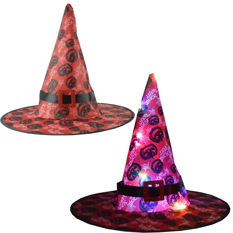 Halloween Hat Ghost Festival Party Headdress Pendant Led Luminous Witch Hat Wizard Witch Hat Wizard Hat Glowing hat