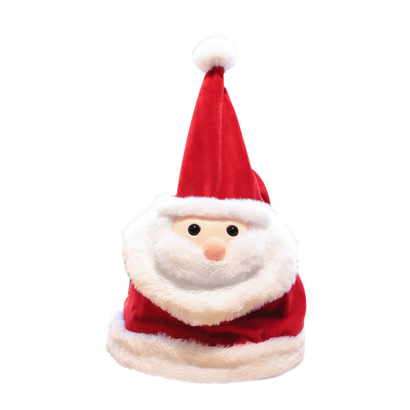 Cross-Border Santa Claus Elk Hat Glowing Singing Doll Plush Toys Will Move Christmas Eve Christmas Gift
