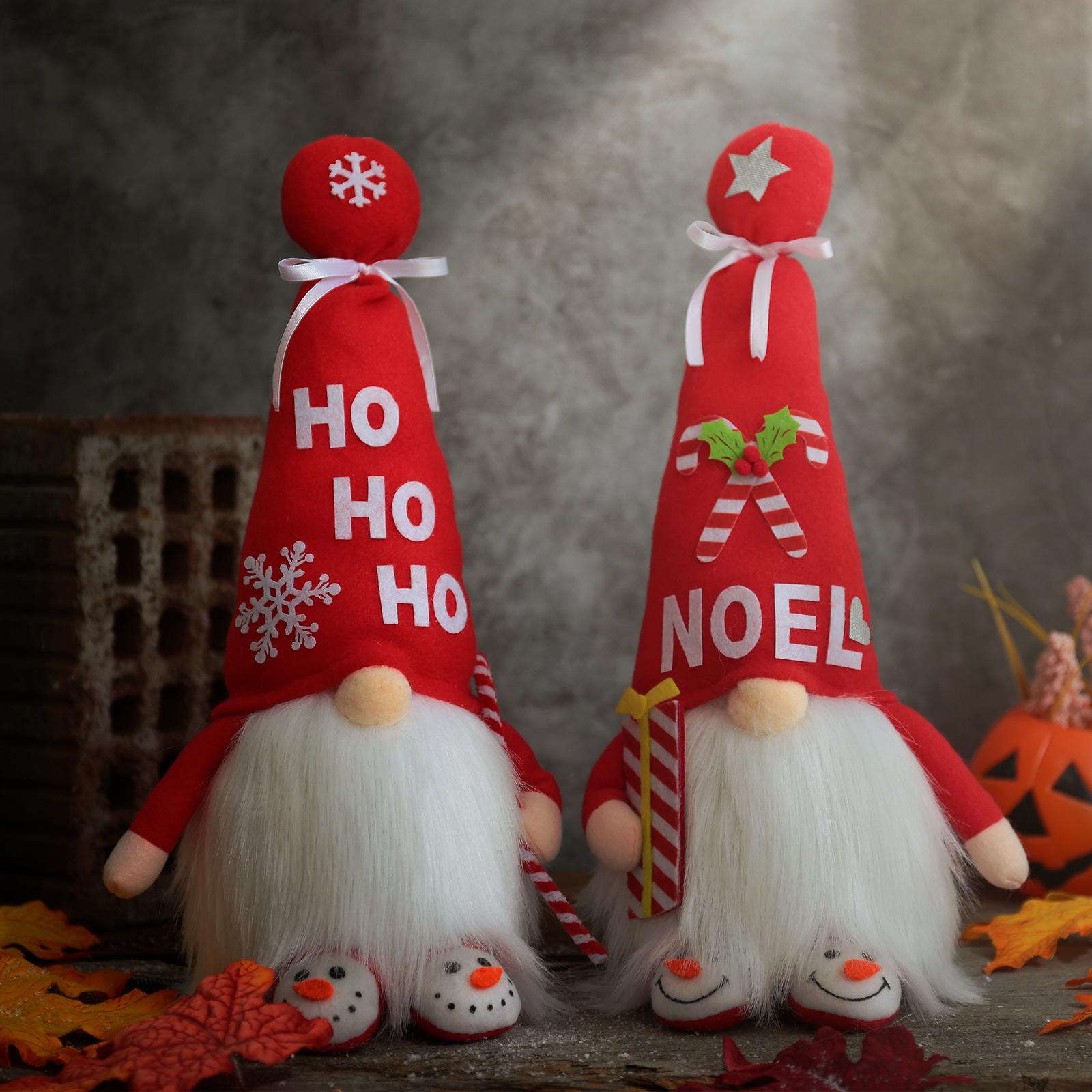 2021 Cross-Border New Arrival Christmas Glowing Faceless Doll Dwarf Doll Rudolf Red Long Hat Doll Decoration