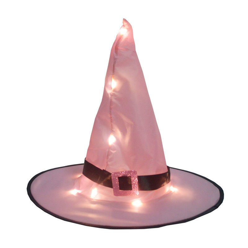 Halloween Glowing Witch Hat Ornaments Holiday Ball Party Hat Witch Hat Christmas Hat Light Festivals