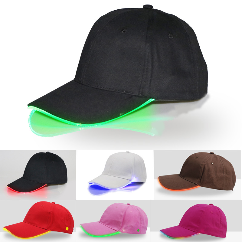  Running Cap Advertising Optical Fiber Light-Emitting Mountaineering Sun Hat LED Light-Emitting Baseball Hat Glowing hat