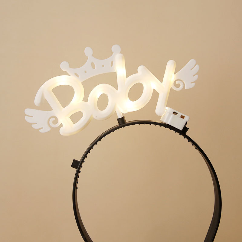 Xiaohongshu Same Style Birthday Hat Led Glowing Headdress Baby Happy Birthday Headband Luminous Birthday Hat