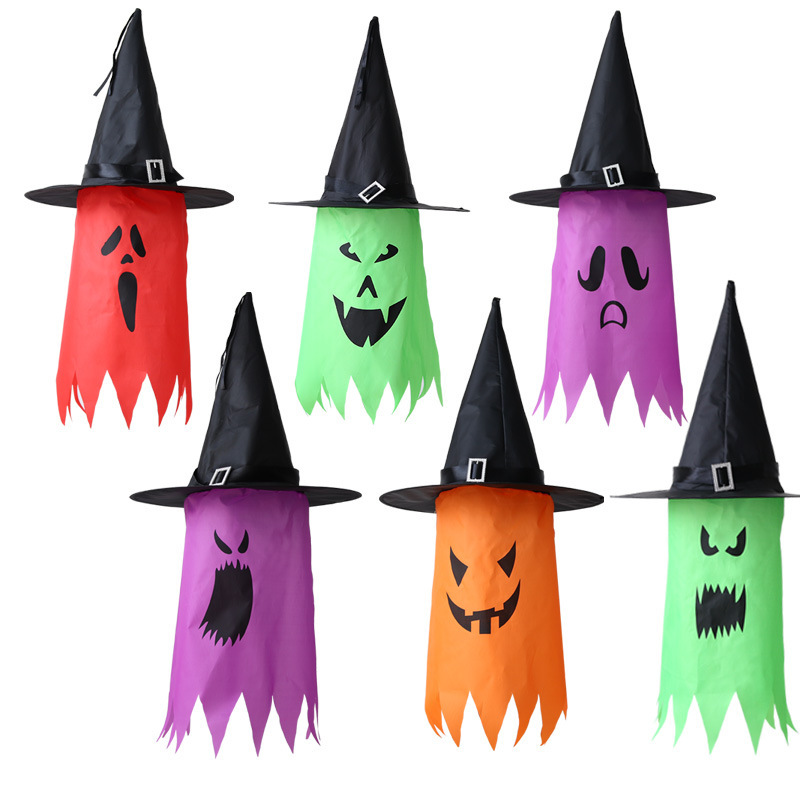 Halloween Decorative Hat Colorful Luminous Witch Hat Venue Layout Props Skirt Wizard&#039;s Hat Ghost Pendant Glowing hat